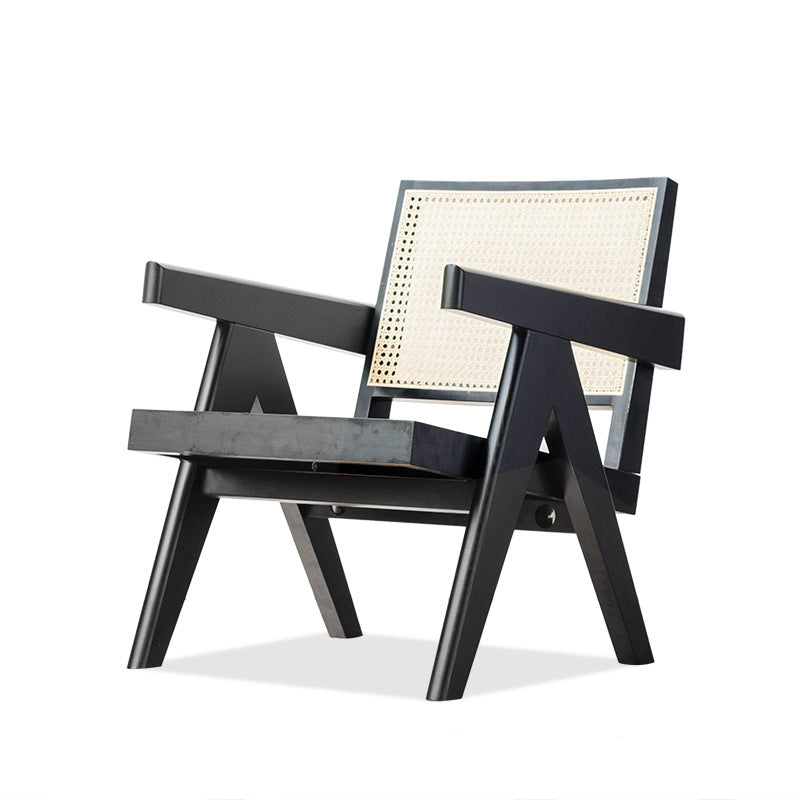Mid-ancient Solid Wood Rattan Chair (Multiple Colours)