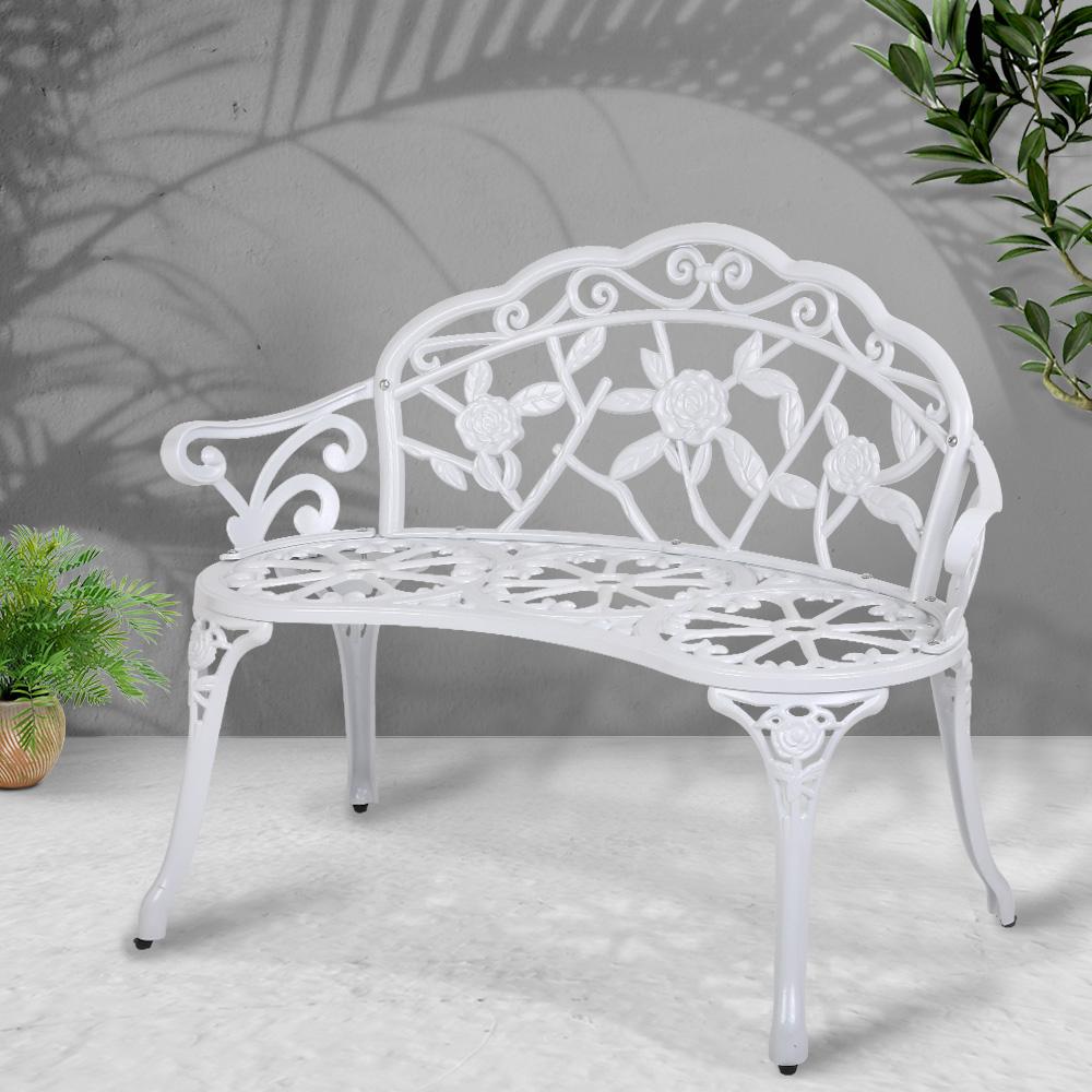 Victorian Garden Bench (White)