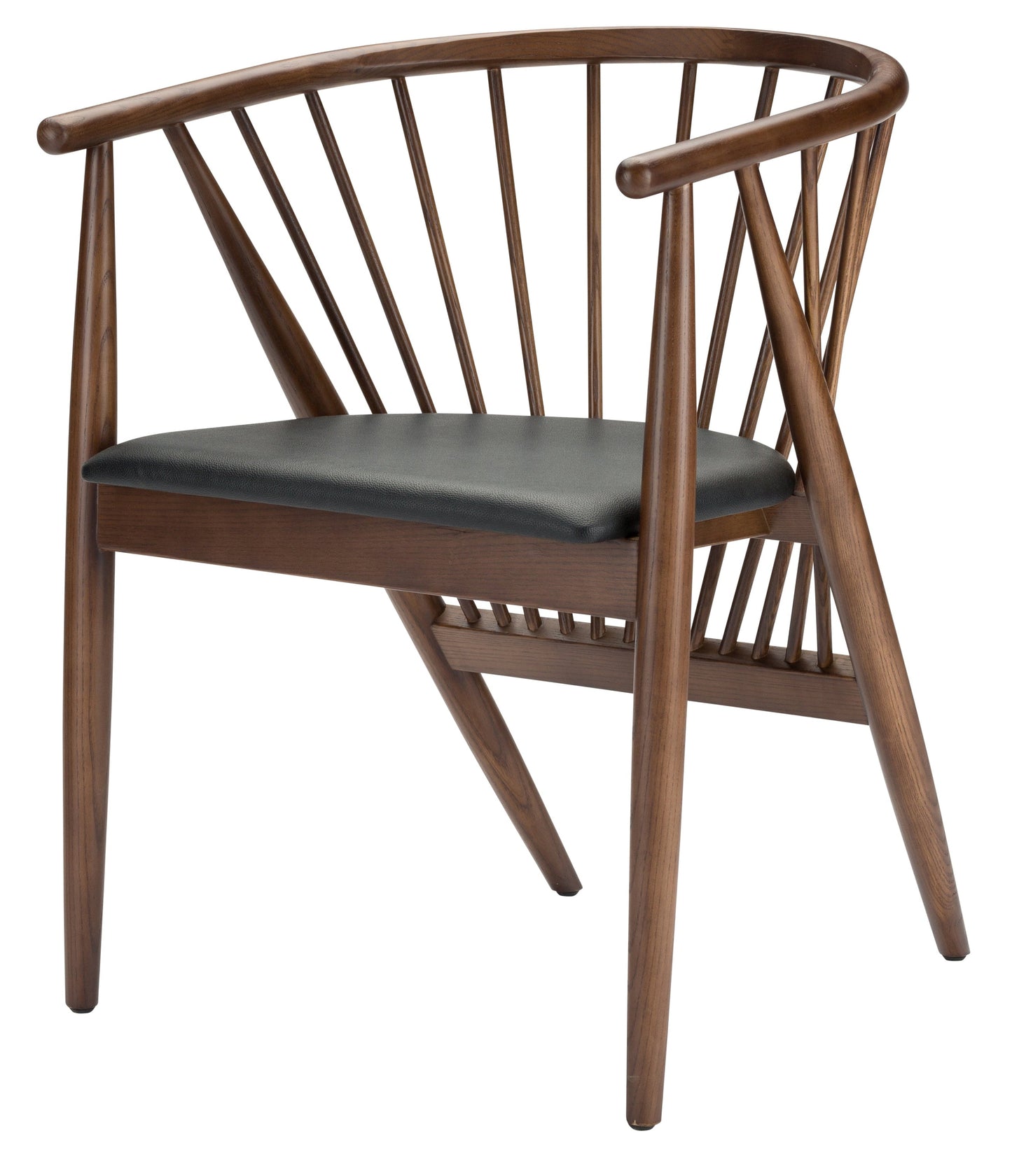 Unique Ash and Black Leather Dining Chair