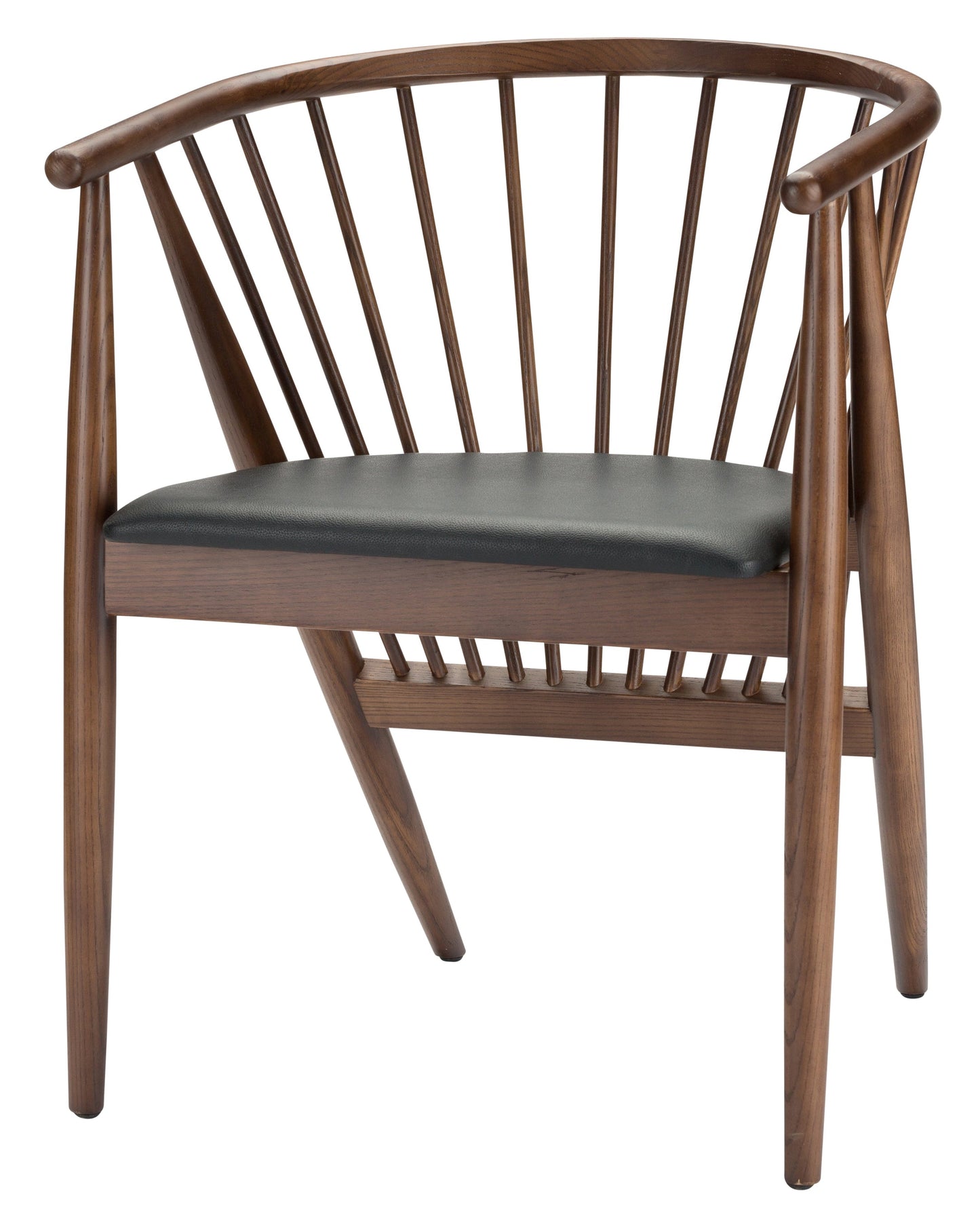 Unique Ash and Black Leather Dining Chair