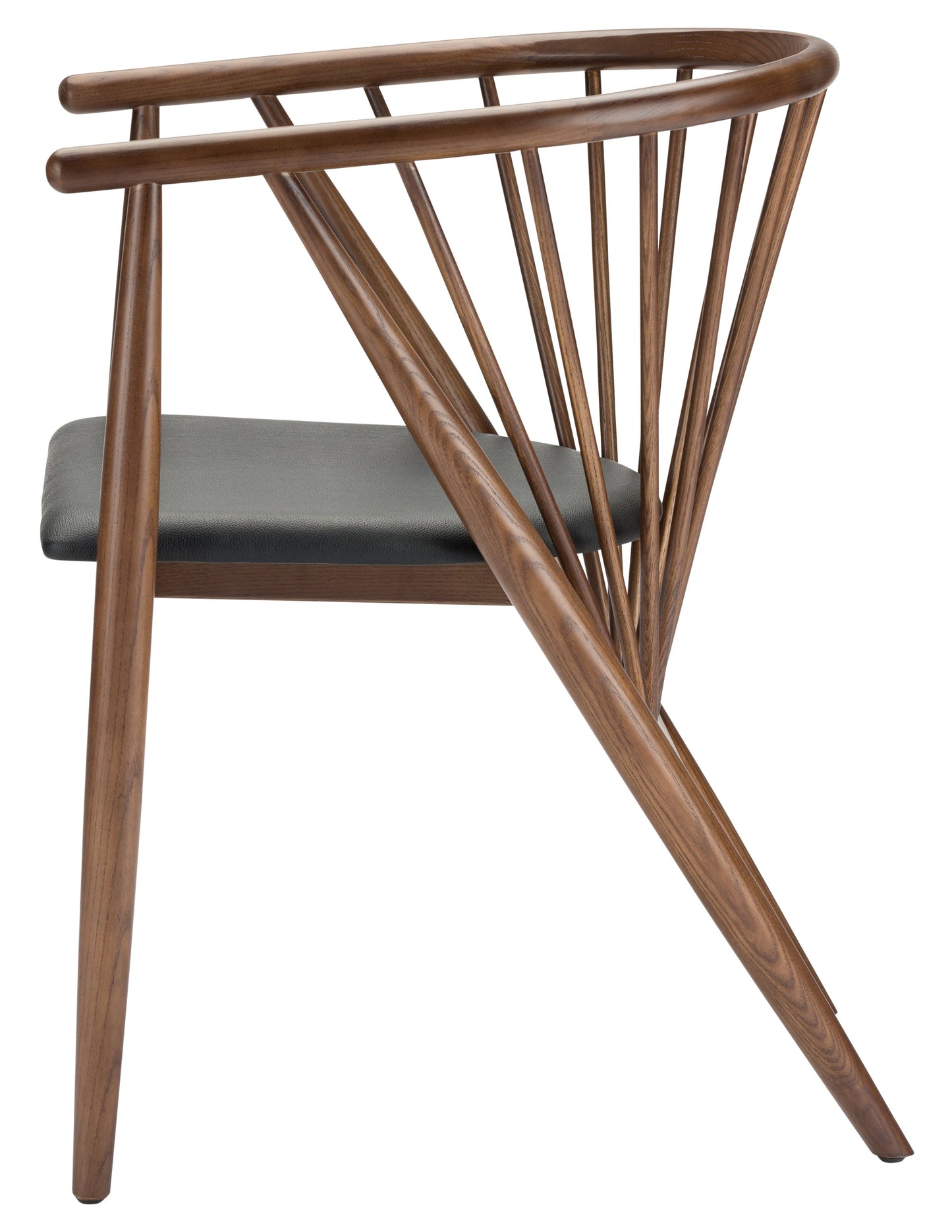 Unique Ash and Black Leather Dining Chair