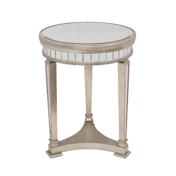 Mirrored Antique Round Side Table