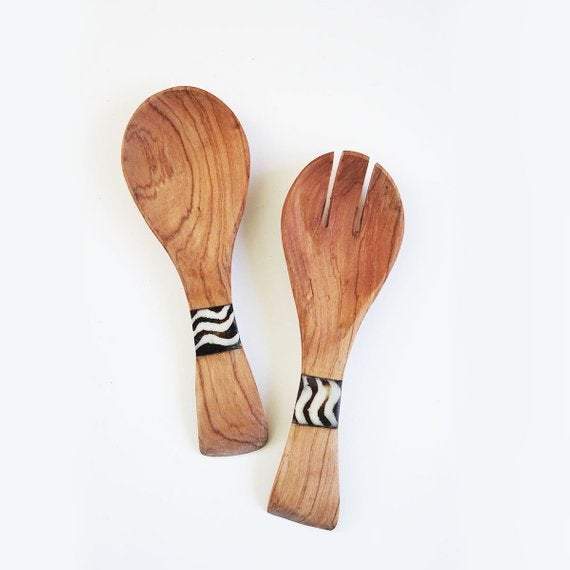 Mini Salad Serving Set (Olive Wood)