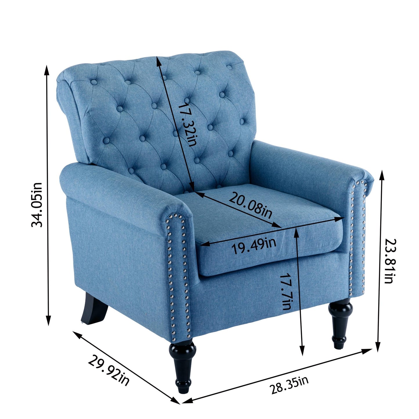 Modern accent armchair (Blue)