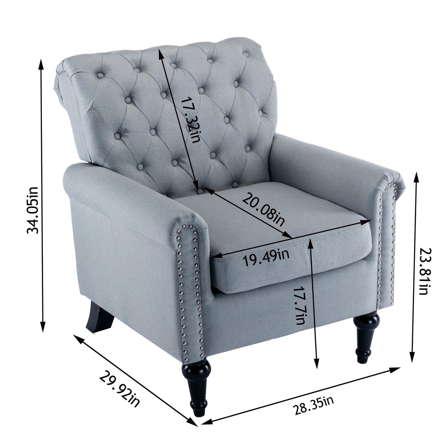 Modern accent armchair (Light Grey)