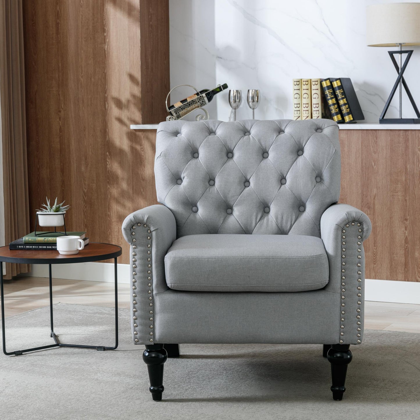 Modern accent armchair (Light Grey)