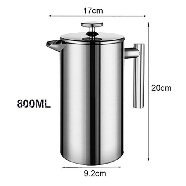 French Press Coffee Maker (Stainless Steel)