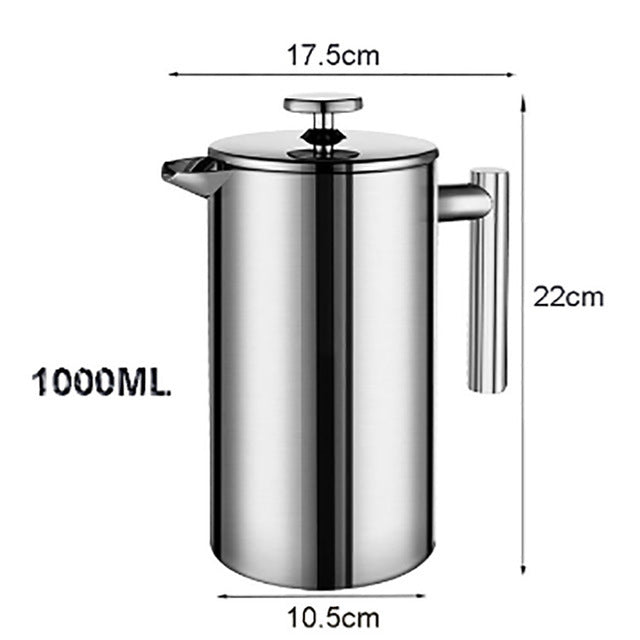 French Press Coffee Maker (Stainless Steel)