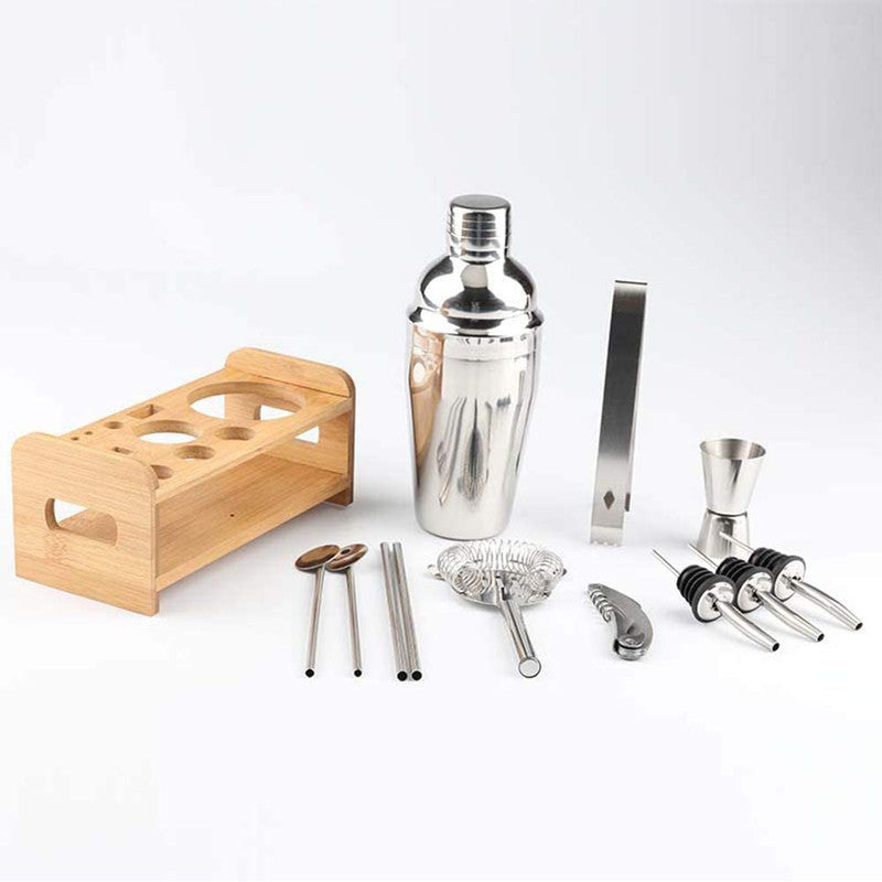 VIKUS Steel Shaker Cocktail Bar Set Kit with (13 Pieces)