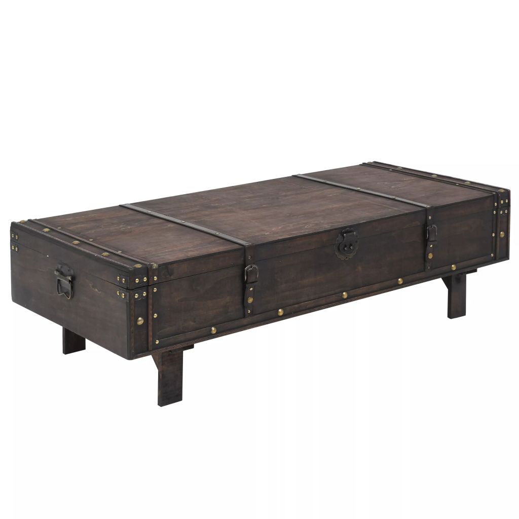 Coffee Table Solid Wood Vintage Style (Brown)
