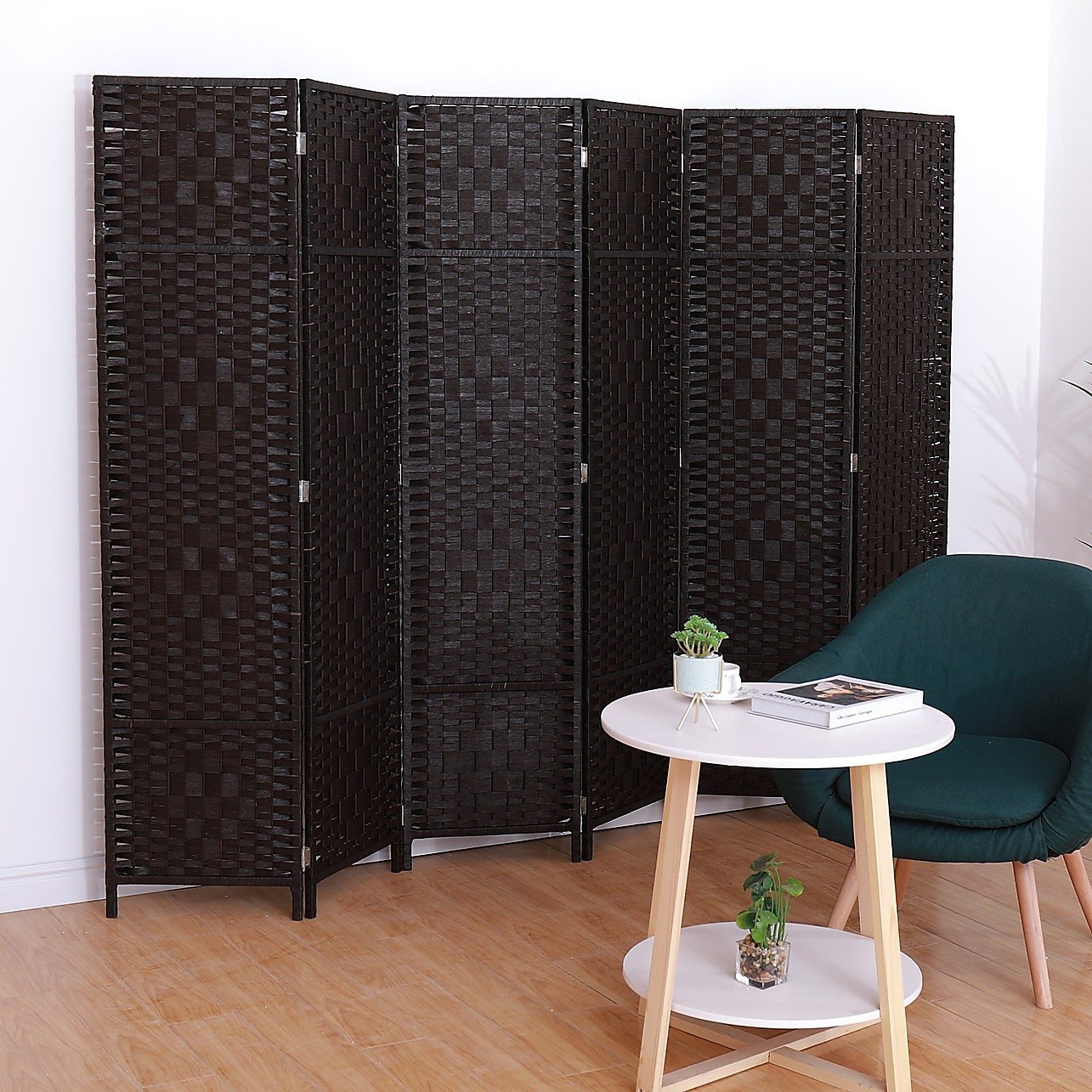 6-Panel Room Divider Screen Privacy Rattan Dividers Stand Fold