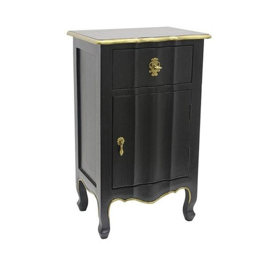 Dynasty Bedside Table (Black and Gold)