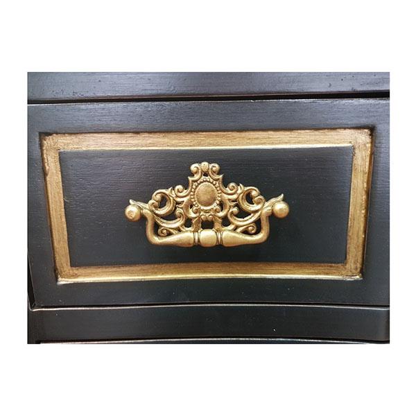Dynasty Bedside Table (Black and Gold)
