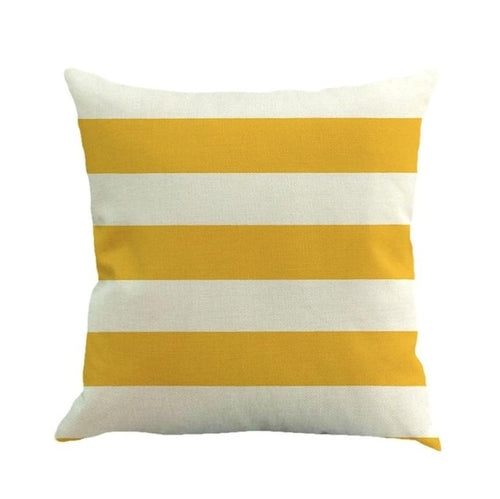 Stripe Painting Linen Cushion Cover Throw Pillow