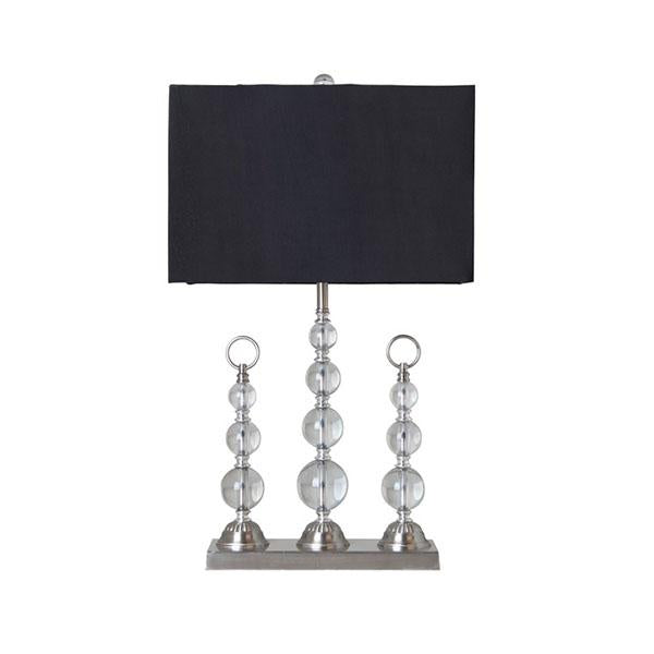 Trio Crystal Table Lamp With Black Shade