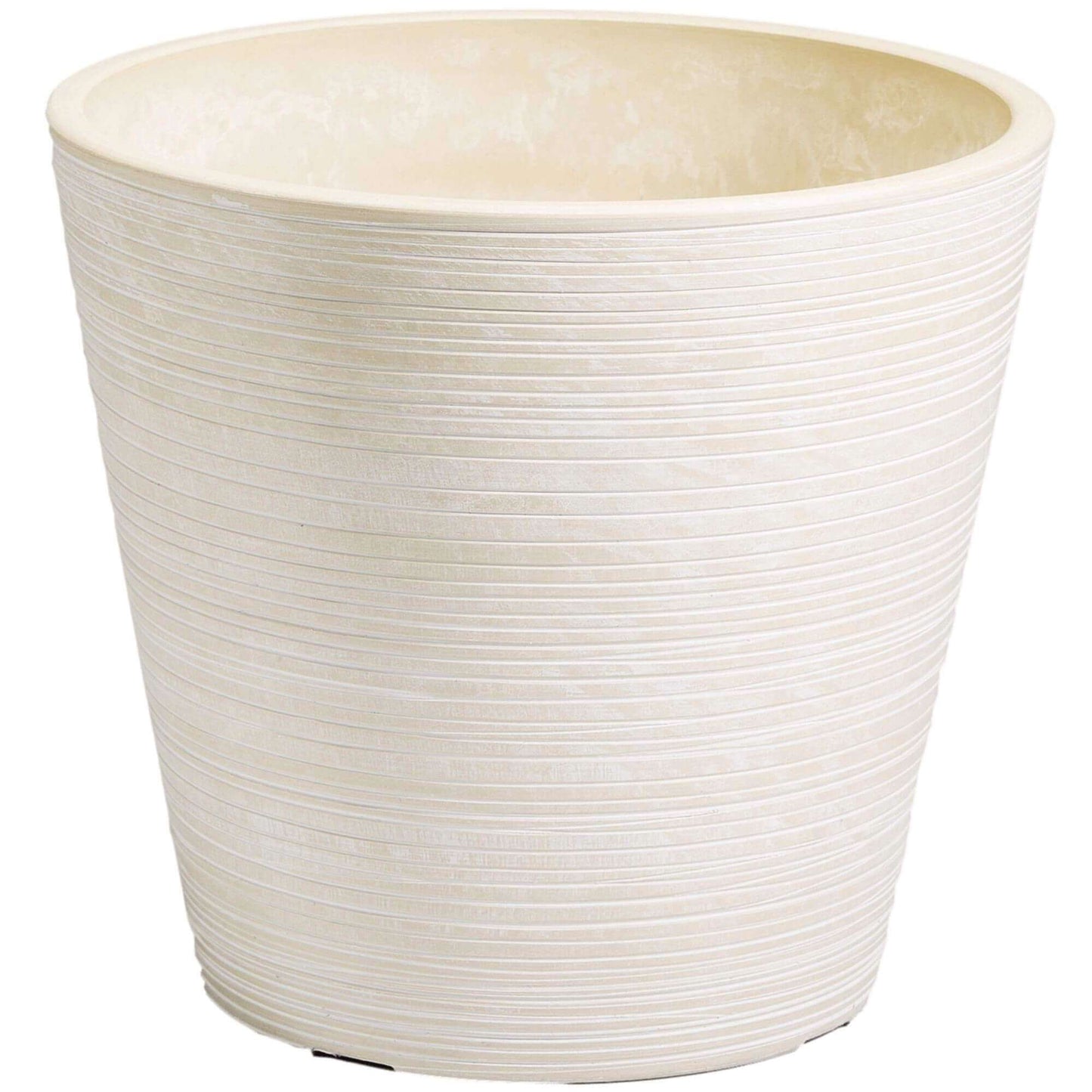 Cream and White Engraved Pot (14cm)