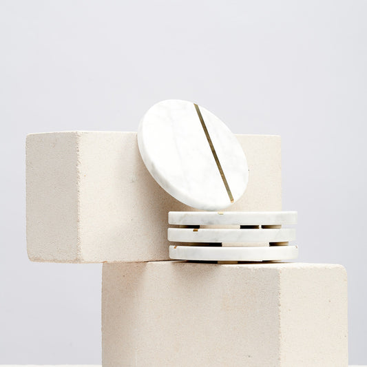 Stonehenge - White Marble Coasters (Set of 6)