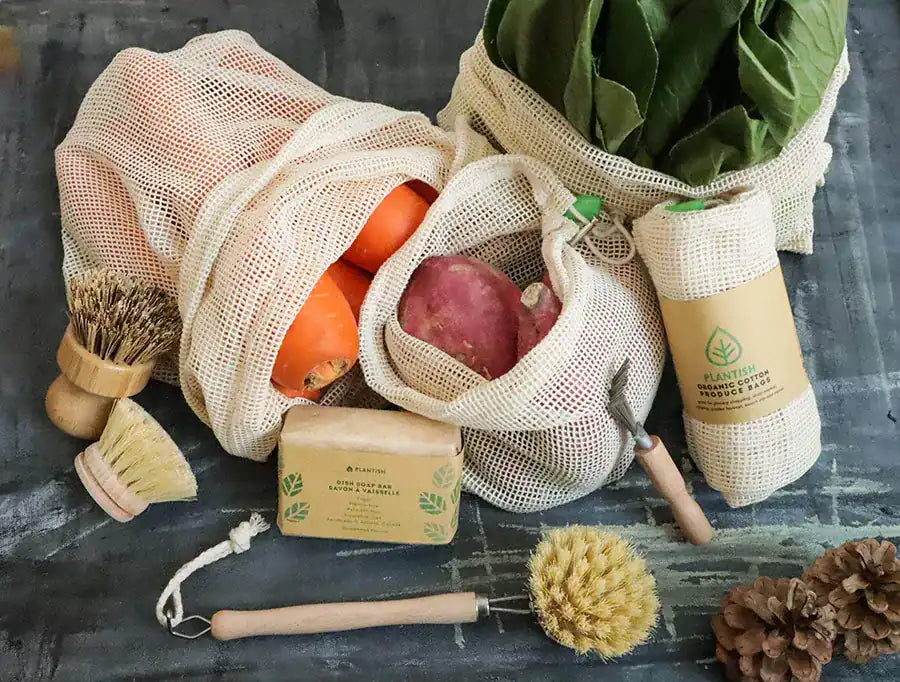 Set of 3 Organic Cotton Mesh Produce Bags