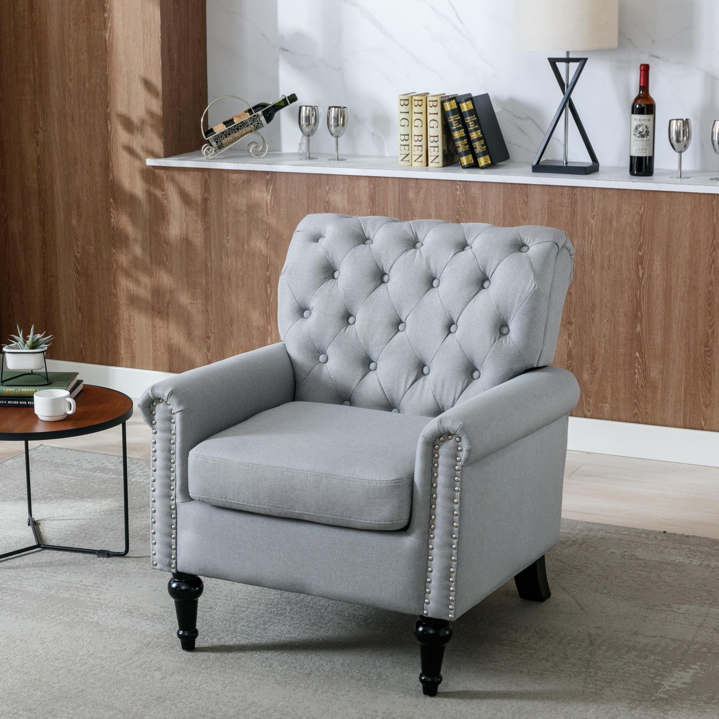 Modern accent armchair (Light Grey)