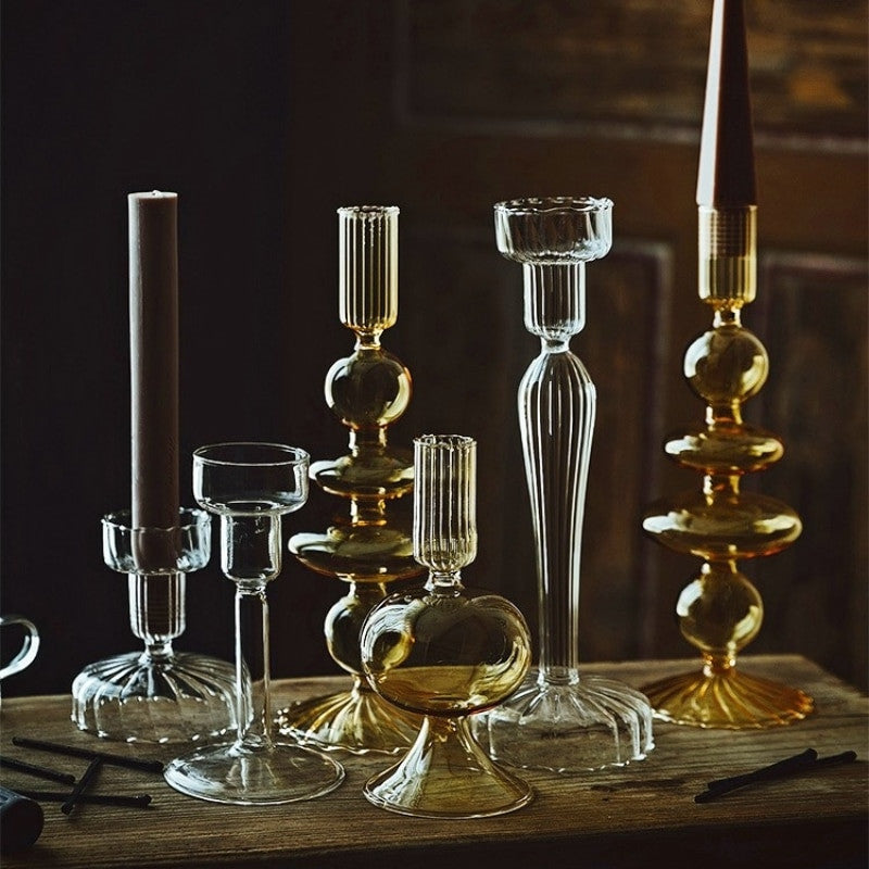 Candle Holder | Vintage French Glass | Floriddle Decor-0