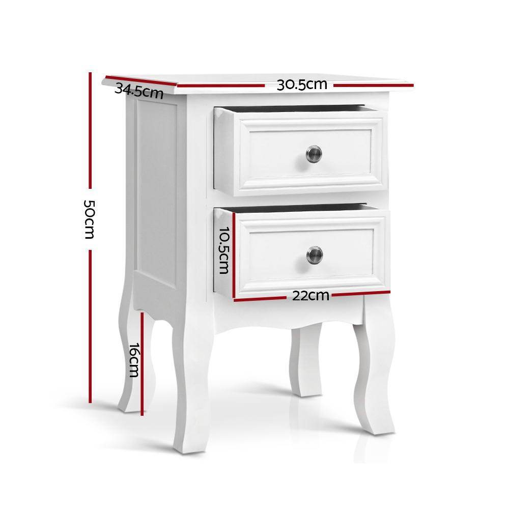 French Provincial Bedside Table White-1